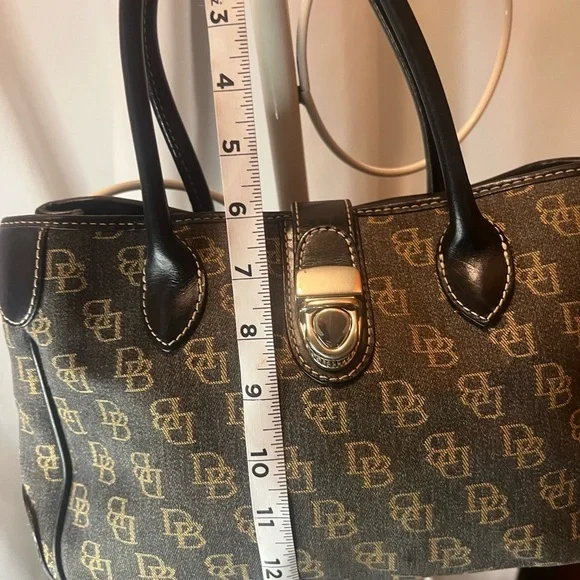 Dooney & Bourke Black and Tan Satchel Bag - Picture 4 of 12